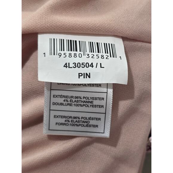 NWT Karen Kane pink shimmer sequin long sleeve top ruched sides - large - Picture 6 of 8